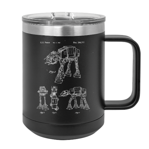 All Terrain Armored Transport, or AT-AT walker patent drawing - MUG - engraved Insulated Stainless steel