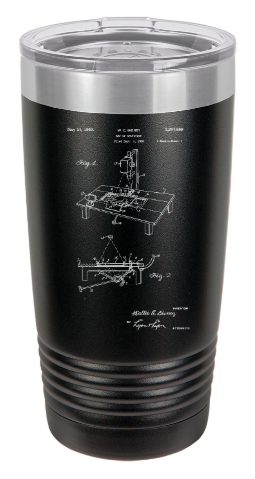W. E. DISNEY ART OF ANIMATION multiplane camera patent drawing - engraved Tumbler - insulated stainless steel travel mug