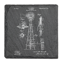 Charger l&#39;image dans la galerie, Windmill 1906 Turnip Designs - Laser engraved fine Slate Coaster
