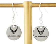 Load image into Gallery viewer, USAF - United States Air Force  charm pendant Earrings
