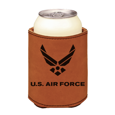 USAF United States Air Force - engraved leather beverage holder