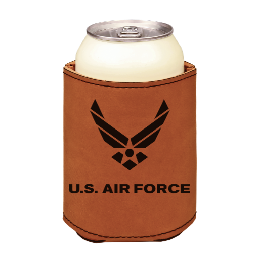 USAF United States Air Force - engraved leather beverage holder