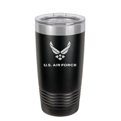 USAF United States Air Force - engraved Tumbler - insulated stainless steel travel mug