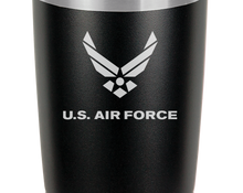 Cargar imagen en el visor de la galería, USAF United States Air Force - engraved Tumbler - insulated stainless steel travel mug
