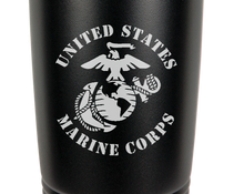 Load image into Gallery viewer, USMC United States Marine Corps  - engraved Tumbler - insulated stainless steel travel mug
