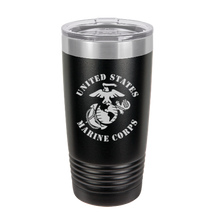 Load image into Gallery viewer, USMC United States Marine Corps  - engraved Tumbler - insulated stainless steel travel mug
