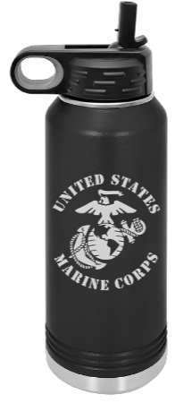 USMC Engraved Water Bottle 32 oz