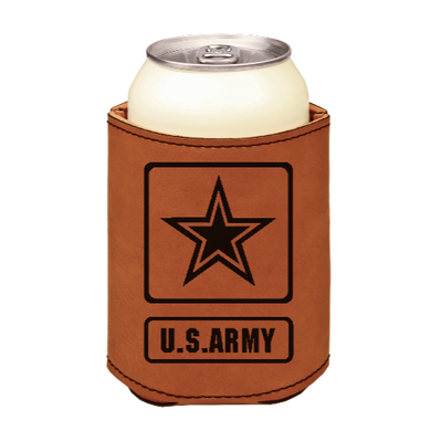 ARMY - engraved leather beverage holder