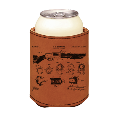 Browning Shotgun Patent From 1896 Rimington Winchester - engraved leather beverage holder