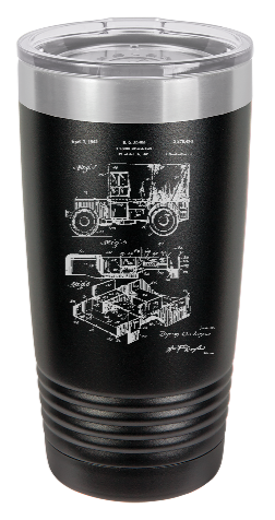 JEEP patent  drawing engraved Tumbler - insulated stainless steel travel mug