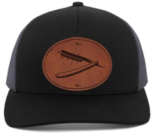Load image into Gallery viewer, straight blade - HAT - engraved Leather Patc
