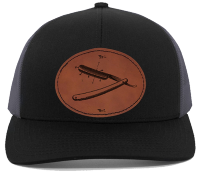 straight blade - HAT - engraved Leather Patc