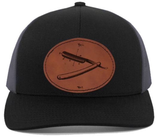 straight blade - HAT - engraved Leather Patc