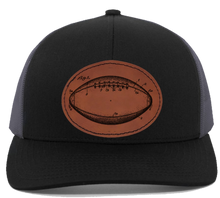 Load image into Gallery viewer, Football engraved Leather Patch hat
