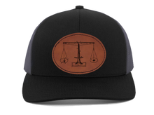 Load image into Gallery viewer, Scales of justice engraved Leather Patch hat
