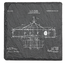 Cargar imagen en el visor de la galería, Aviation History - 4-piece engraved fine Slate coaster set
