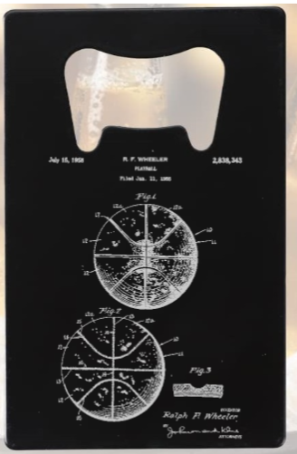 NBA Basketball Patent drawing engraved - Bottle Opener - Metal