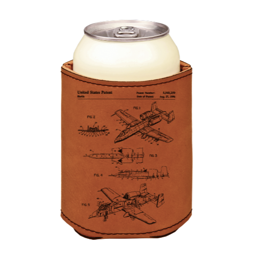 A10 Thunderbolt Warthog - engraved leather beverage holder