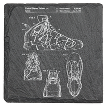 Cargar imagen en el visor de la galería, Air Jordan basketball shoes patent drawing AJ6 - Laser engraved fine Slate Coaster
