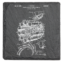 Charger l&#39;image dans la galerie, Whittle Jet Engine - Laser engraved fine Slate Coaster
