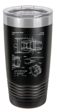 Cargar imagen en el visor de la galería, Jet Engine aviation thruster patent drawing - engraved Tumbler - insulated stainless steel travel mug
