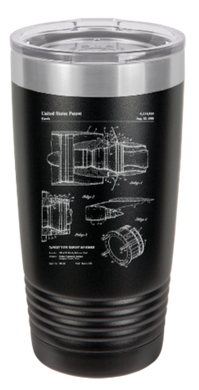 Jet Engine aviation thruster patent drawing - engraved Tumbler - insulated stainless steel travel mug