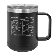 Load image into Gallery viewer, Basketball Court Patent drawing - MUG - engraved Insulated Stainless steel
