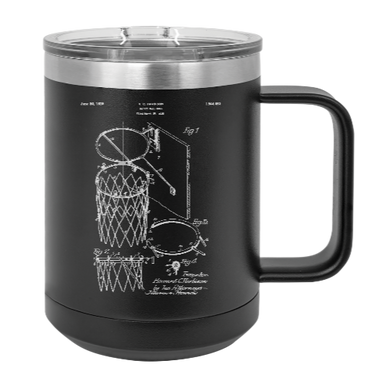 Basketball Net patent drawing - MUG - engraved Insulated Stainless steel