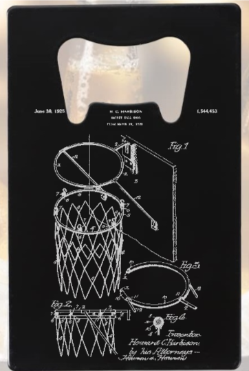 NBA Basketball Hoop Net patent drawing - Bottle Opener - – JTM VINTAGE