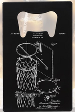 Load image into Gallery viewer, NBA Basketball Hoop Net patent drawing - Bottle Opener - Metal
