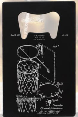 NBA Basketball Hoop Net patent drawing - Bottle Opener - Metal