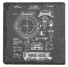 Charger l&#39;image dans la galerie, navigation Compass - Laser engraved fine Slate Coaster

