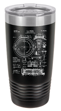 Load image into Gallery viewer, navigation Compass Patent Drawing  - engraved Tumbler - insulated stainless steel travel mug
