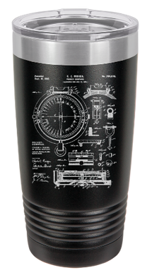 navigation Compass Patent Drawing  - engraved Tumbler - insulated stainless steel travel mug