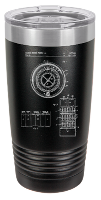 Roulette Wheel vintage casino patent drawing - engraved Tumbler - insulated stainless steel travel mug