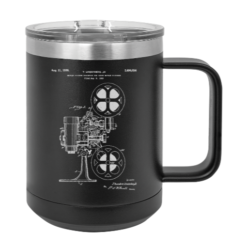 Cinema Movie Camera Projector - MUG - engraved Insulated Stainless steel
