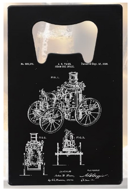 Firefighter patent- Steam Fire Engine - 1800s - Bottle Opener - Metal