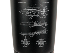 Load image into Gallery viewer, NASA Space Shuttle patent drawing - engraved Tumbler - insulated stainless steel travel mug
