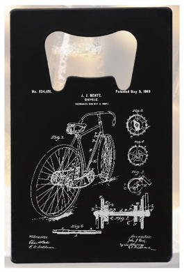 Road Racing Bicycle patent drawing - Bottle Opener - Metal