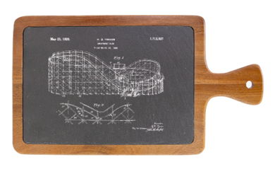Roller Coaster drawing 1920s Vintage amusment ride - Slate & Wood Cutting board