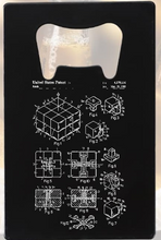 Load image into Gallery viewer, Rubiks Cube patent drawing - Credit Card Bottle Opener - Metal

