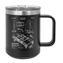 Load image into Gallery viewer, Sailboat sailing patent drawing - MUG - engraved Insulated Stainless steel
