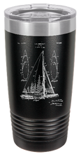 Charger l&#39;image dans la galerie, Sailboat patent drawing - engraved Tumbler - insulated stainless steel travel mug
