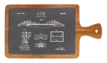 Load image into Gallery viewer, San Francisco Golden Gate Bridge Patent Drawing - Engraved Slate &amp; Wood Cutting board
