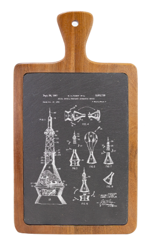 NASA Aerospace Aerial Capsule device - Engraved Slate & Wood Cutting board