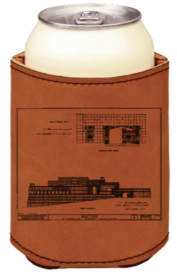 Ennis House Frank Lloyd Wright - engraved leather beverage holder