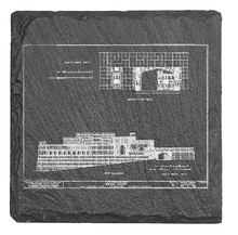 Charger l&#39;image dans la galerie, Ennis House Frank Lloyd Wright - Laser engraved fine Slate Coaster
