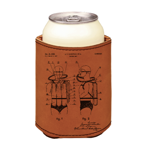Scuba diving tank patent - engraved leather beverage holder
