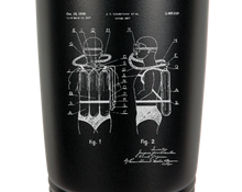Load image into Gallery viewer, Scuba diving tank patent drawing - engraved Tumbler - insulated stainless steel travel mug
