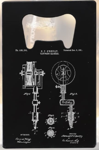 1891 Tattooing machine - tattoo - Bottle Opener - Metal